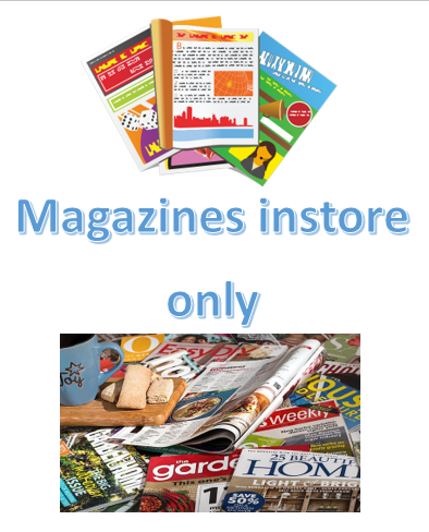 Magazines, in store only.